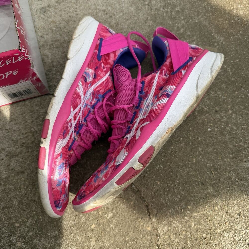 ASICS Gel-Fit Sana 2 PR Women’s 8 Pink Floral Breast Cancer Shoes S562N w/ Box - Picture 8 of 11